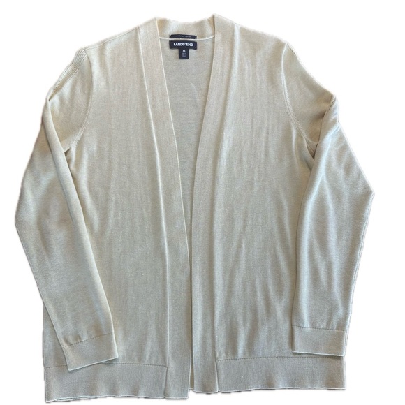 Lands' End Sweaters - Lands’ End Women's Butter Yellow Long Sleeve Open Long Cardigan Sweater M 10/12